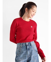 ワンポイントロゴリブニット