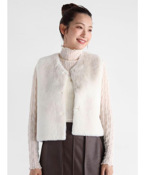   エレガント リバーシブル レザー＆ファー ベスト &mall（アンドモール）三井ショッピングパーク公式通販