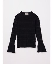 ベルスリーブシャーリングリブニット