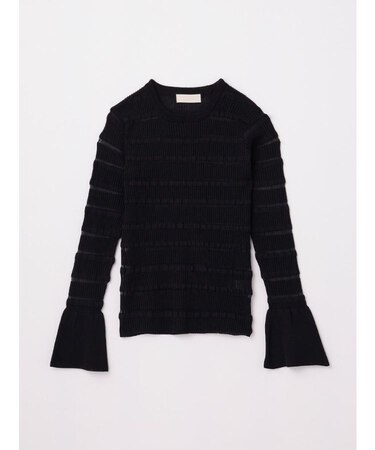 ベルスリーブシャーリングリブニット