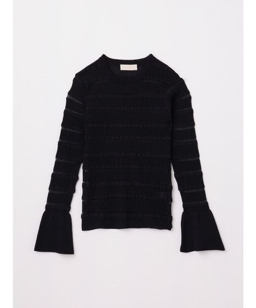 ベルスリーブシャーリングリブニット