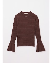 ベルスリーブシャーリングリブニット