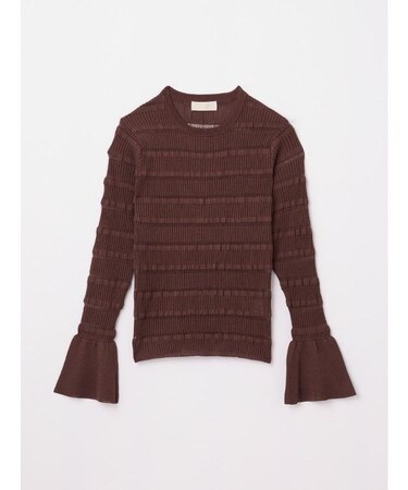 ベルスリーブシャーリングリブニット