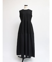 タフタ切替ニットロングワンピース