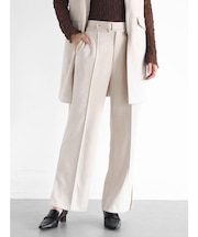 フェイクスウェードピンタックストレートパンツ