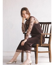 フラワーフロッキーベロア2wayドレス