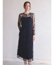 フラワーフロッキーベロア2wayドレス