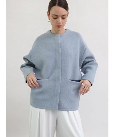 バイカラーラクーンニットカーディガン