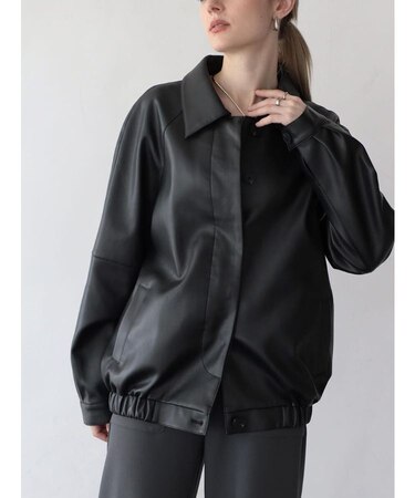 レザーライクオーバーブルゾン