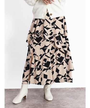 ジオメトリックランダムティアードスカート