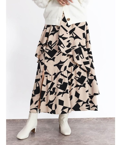ジオメトリックランダムティアードスカート