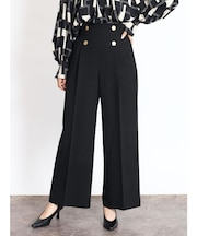 ボタンアクセントワイドパンツ