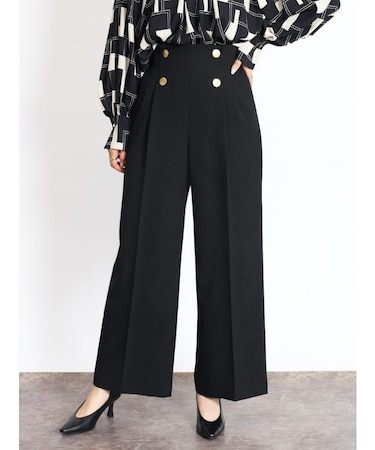 ボタンアクセントワイドパンツ