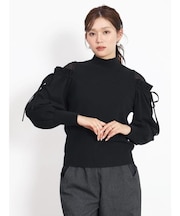 ショルダーリボンニットトップス