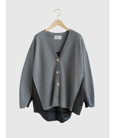 異素材ドッキングニットジャケット