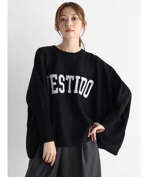 ロゴワイドドルマンニット