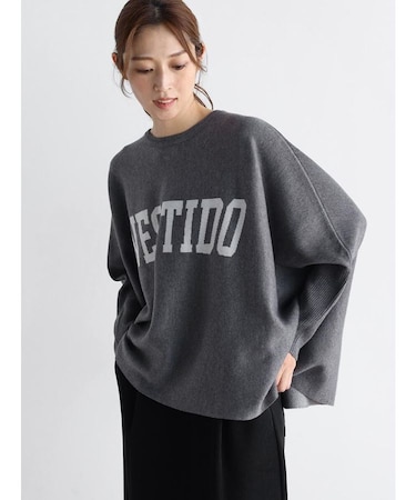 ロゴワイドドルマンニット