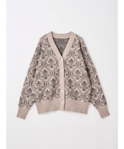 ダマスク柄ニットカーディガン