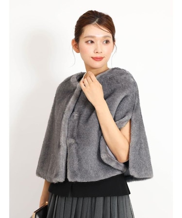 フェイクミンクケープ