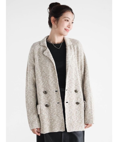 ダブルボタンニットジャケット