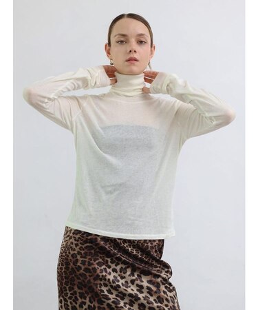 リブタートルネックカットソー