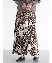 レオパードプリントフレアスカート