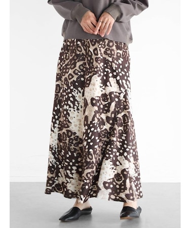 レオパードプリントフレアスカート