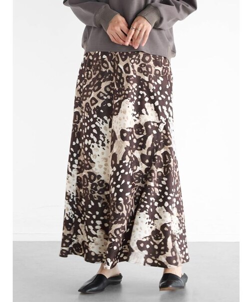 レオパードプリントフレアスカート
