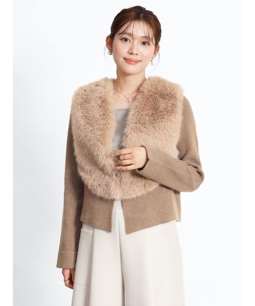 maison de dolce ふわもこファーカーディガン ファードッキングニットカーディガン｜メドックの通販｜&mall（アンド