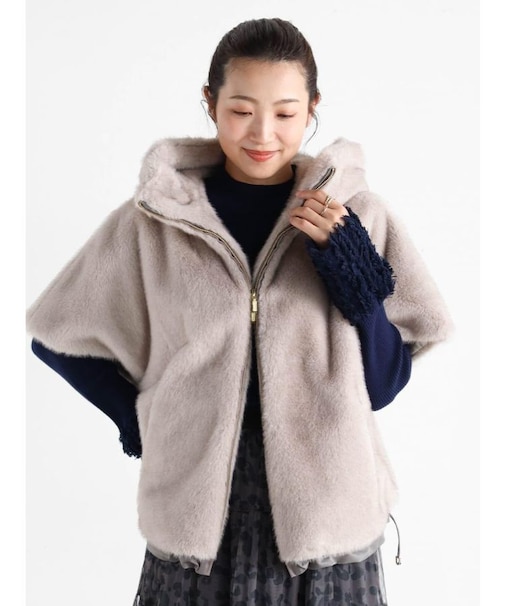 ミンクライクフェイクファーコート