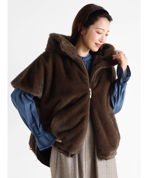 ミンクライクフェイクファーコート