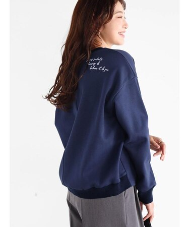 バックジップレオパードプリントスウェット