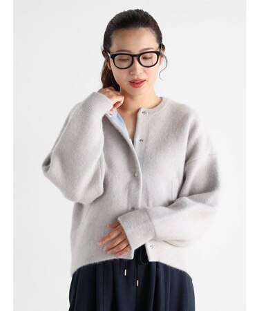 裏配色ニットカーディガン