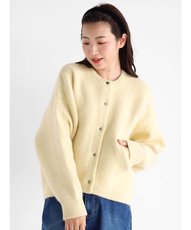 裏配色ニットカーディガン