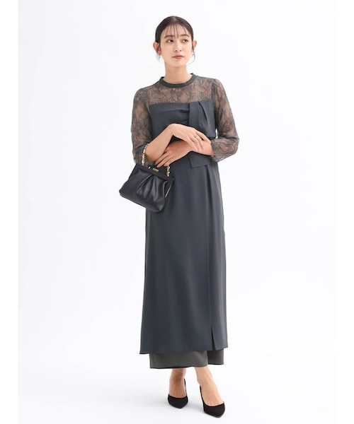 パンツレイヤードスリットドレス｜メドックの通販｜&mall（アンド