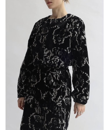 ベロアジャガードショートジャケット