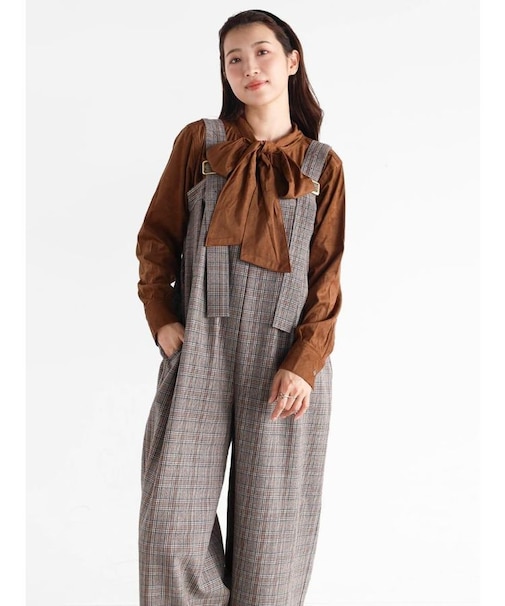 グレンチェックオールインワン