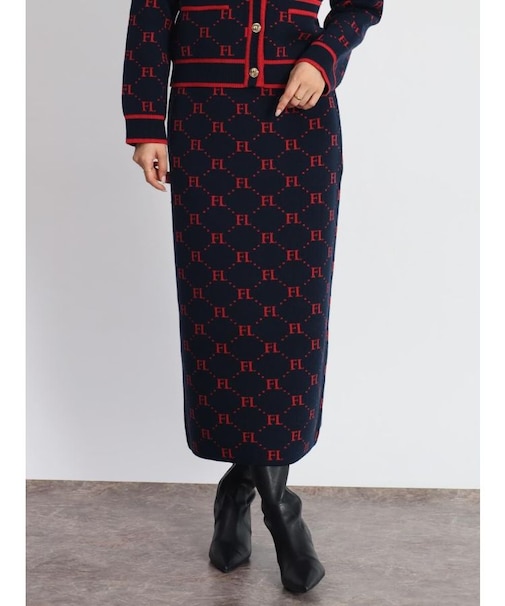 モノグラムニットタイトスカート