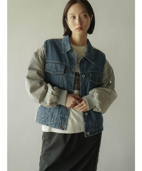 デニムドッキングMA-1ジャケット｜メドックの通販｜&mall（アンド