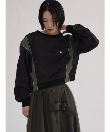 MA-1ライク ジップラインプルオーバー