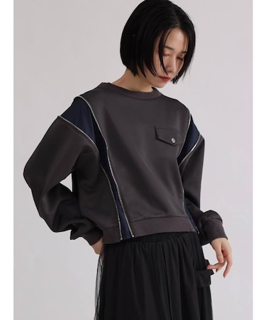 MA-1ライク ジップラインプルオーバー