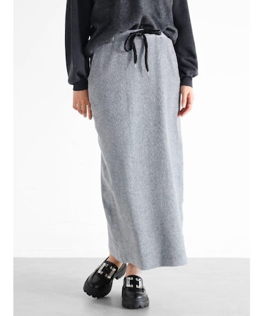 ラメモールリブIラインスカート