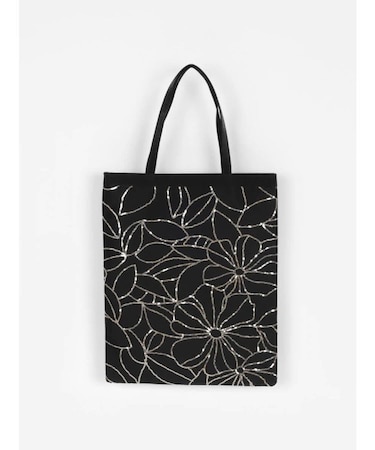 スパンコール刺繍フラットトートバッグ