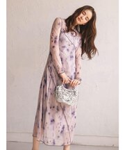 シアーニュアンスアシンメトリーワンピース