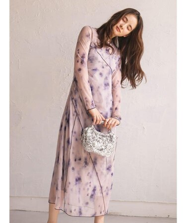 シアーニュアンスアシンメトリーワンピース