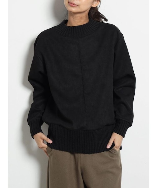 フェイクスエード×リブハイネックPO