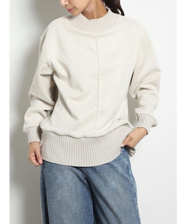 フェイクスエード×リブハイネックPO