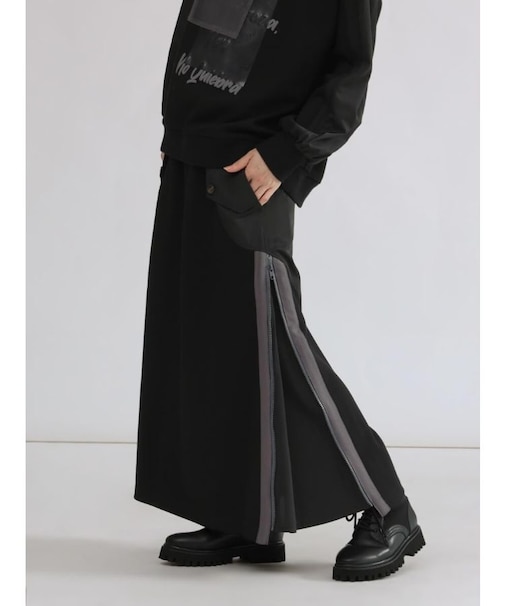 ポンチ切替えサイドジップ2WAYスカート