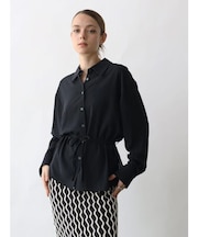 バックネックボタンウエストリボンシャツ