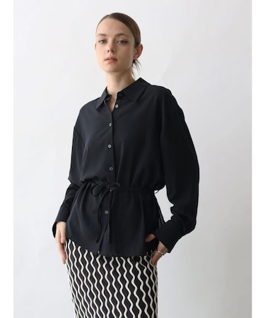 バックネックボタンウエストリボンシャツ